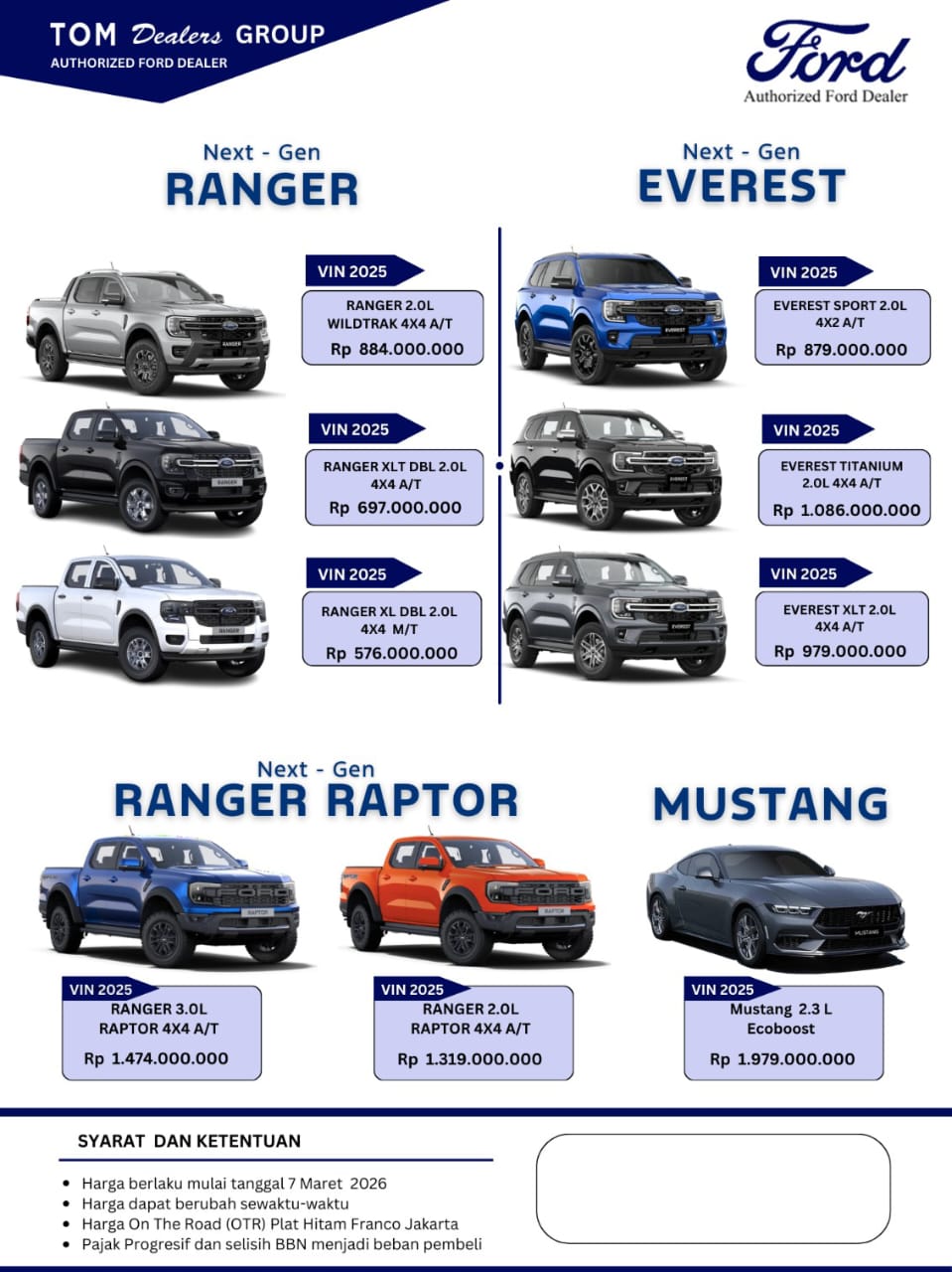 Pricelist Ford Motor Indonesia